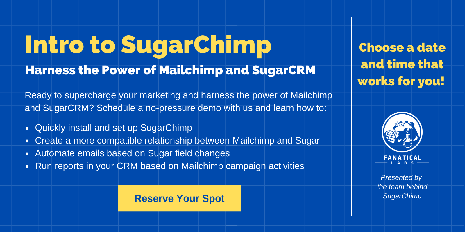 Meeting information for SugarChimp