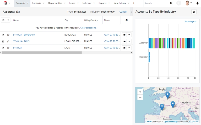 Maps in SugarCRM Views