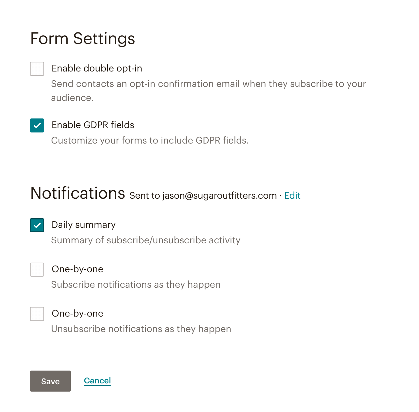 Setup Double Opt-in and GDPR in Mailchimp
